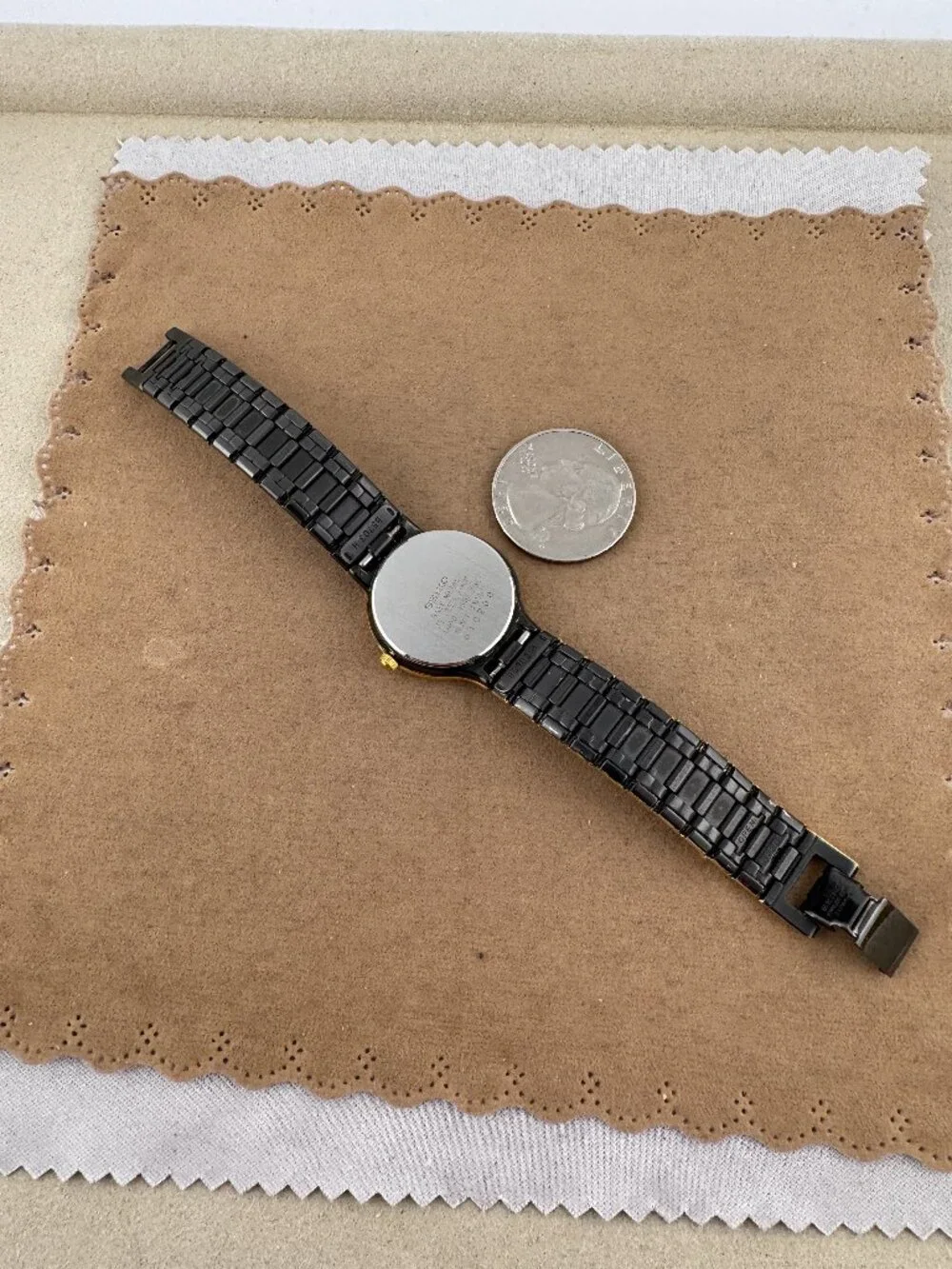 Seiko Asymmetrical Black and Gold Watch